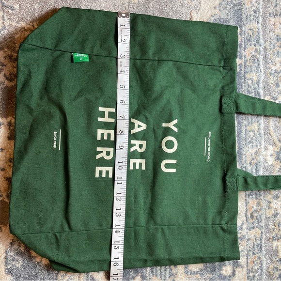 Green Tote Bag with 'You Are Here' Print - Picture 4 of 4